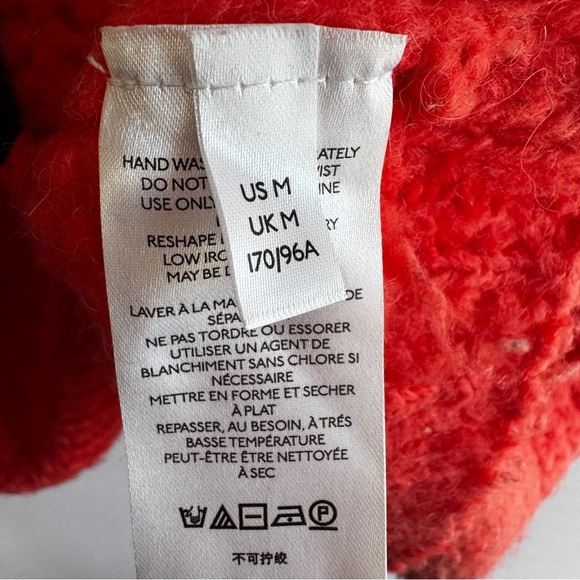 Anthropologie size M Pilcro Zamora Cowl Neck Sweater Orange alpaca wool blend - Picture 7 of 11